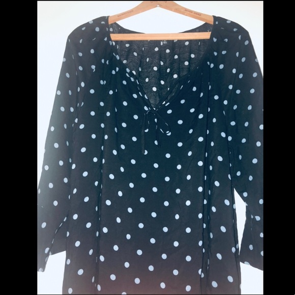Fred David Black & Blue Polka Dot Top-NWOT - Picture 3 of 3